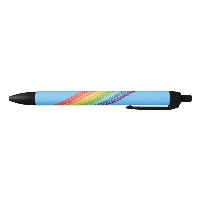 Diagonal rainbow stripes black ink pen (Bottom)