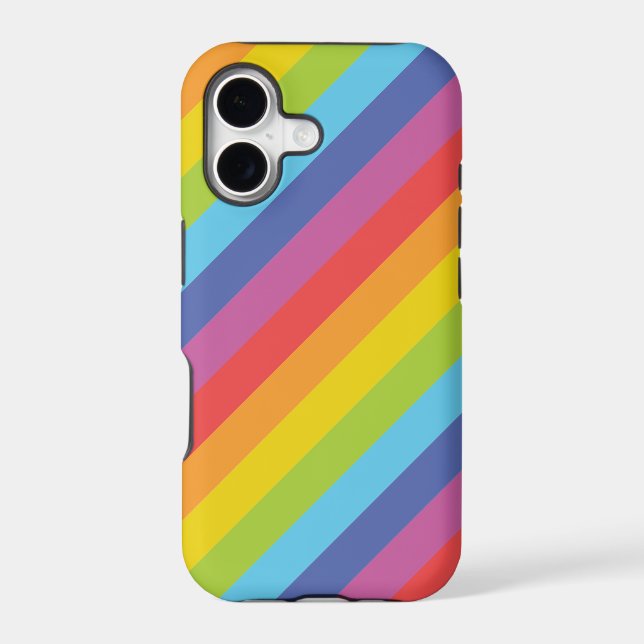 Diagonal Rainbow Stripes Cell Phone Case (Back)