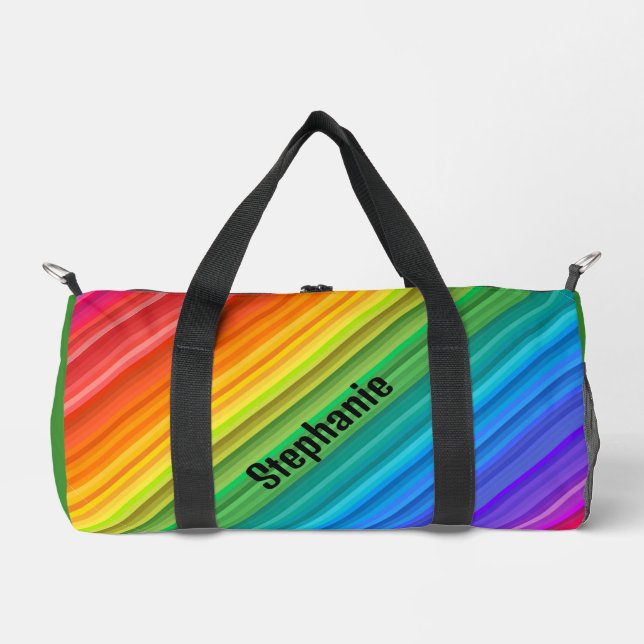 Diagonal Rainbow Stripes Design Bag (Front)