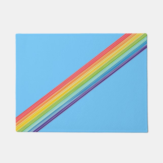 Diagonal rainbow stripes doormat (Front)