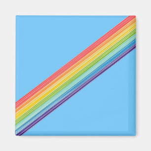 Diagonal rainbow stripes magnet