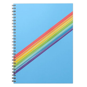 Diagonal rainbow stripes notebook
