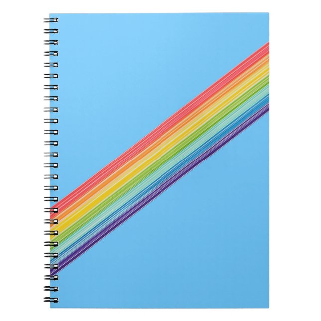 Diagonal rainbow stripes notebook (Front)
