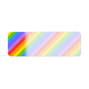Diagonal Rainbow Stripes Pattern. Return Address Label