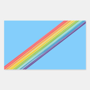 Diagonal rainbow stripes rectangular sticker