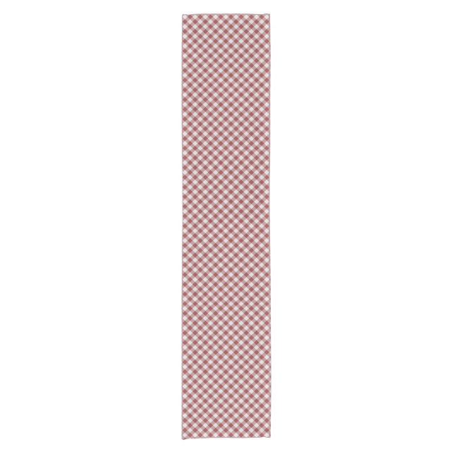 Diagonal Red Gingham Short Table Runner (Front)