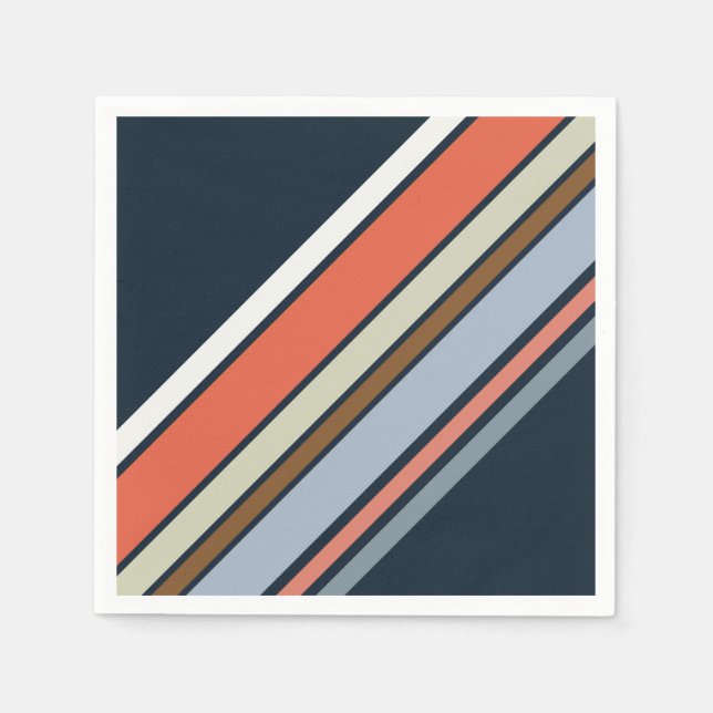 Diagonal retro style stripes design napkin (Front)