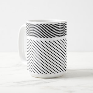 Diagonal Rhythm in Black and White Coffee Mug
