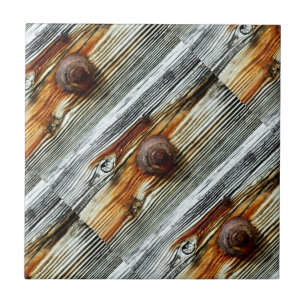 diagonal rusty driftwood board ceramic tile