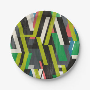 Diagonal Slipstream Pattern Paper Plate