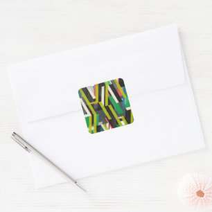 Diagonal Slipstream Pattern Square Sticker