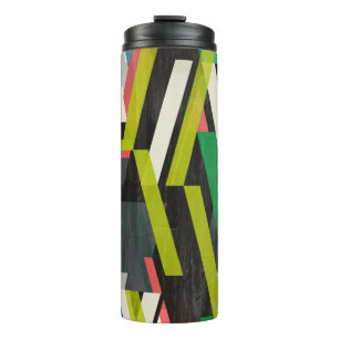 Diagonal Slipstream Pattern Thermal Tumbler