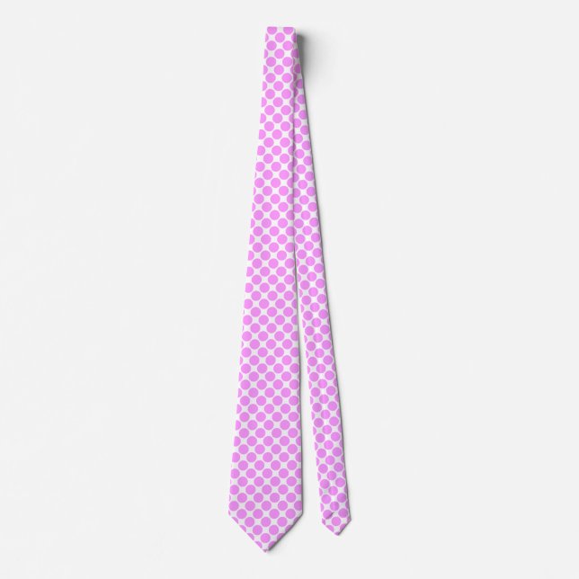 Diagonal Spots - Light Violet on White Tie (Front)
