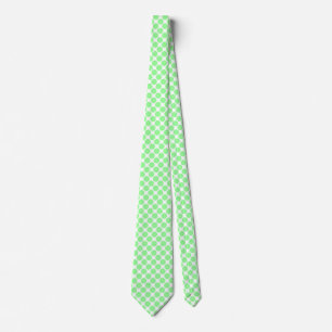 Diagonal Spots - Mint Green on White Neck Tie