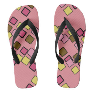 Diagonal Squares Chaos Pink Thongs
