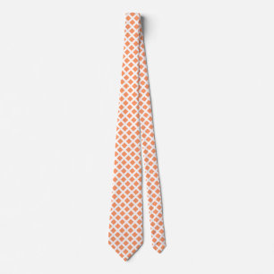 Diagonal Squares - Peach on White Tie