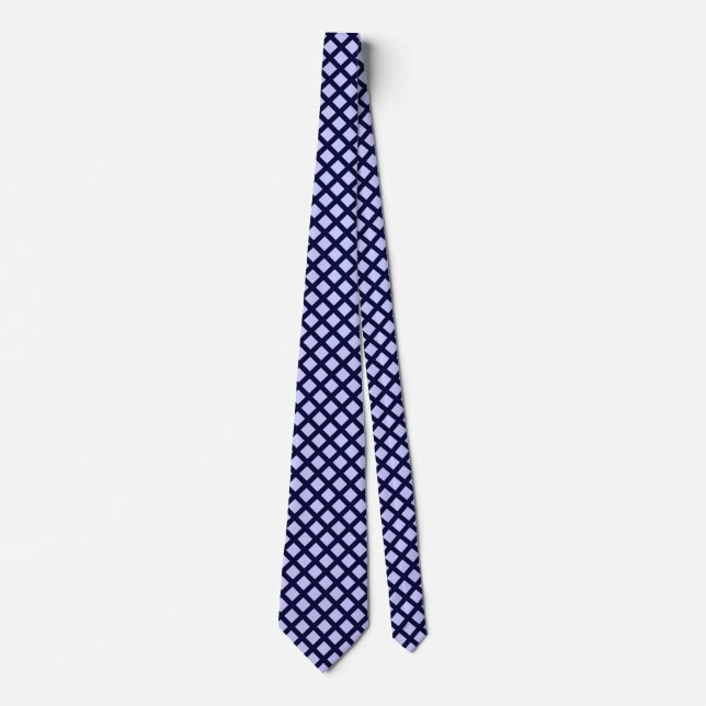 Diagonal Squares - Shades of Blue Neck Tie (Front)