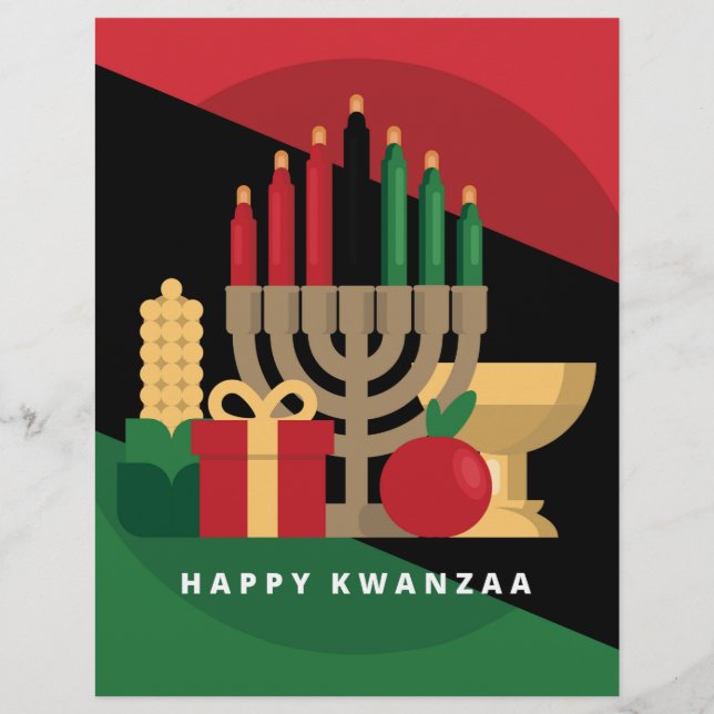 diagonal stripe Happy Kwanzaa (Front)