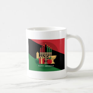 diagonal stripe Happy Kwanzaa Coffee Mug