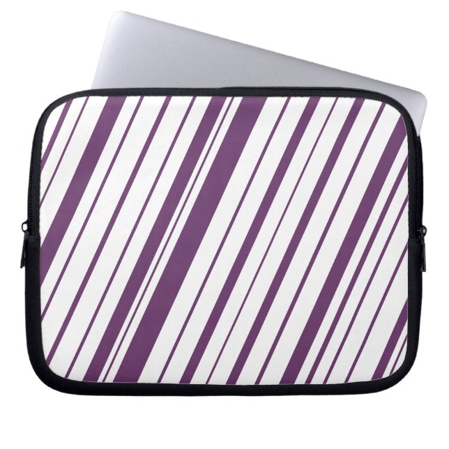 Diagonal Stripe ~Lavender Laptop Sleeve (Front)