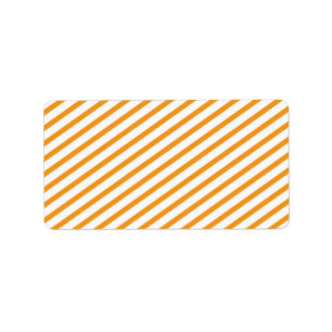 Diagonal Stripe Orange Pattern Label