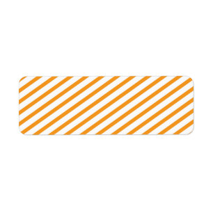 Diagonal Stripe Orange Pattern Return Address Label