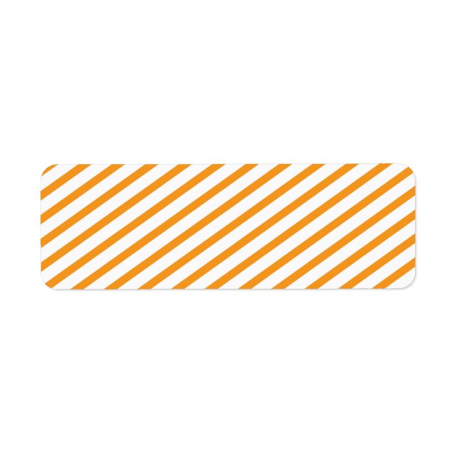 Diagonal Stripe Orange Pattern Return Address Label (Front)