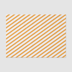 Diagonal Stripe Orange Pattern Tissue Paper