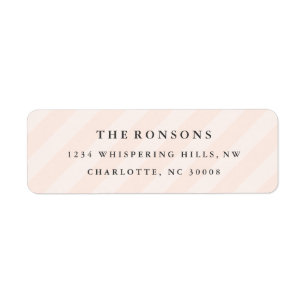 Diagonal Stripe Pink Pattern Girly Return Address Return Address Label