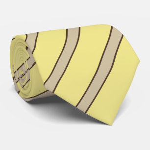 Diagonal striped beige on yelllow classic tie