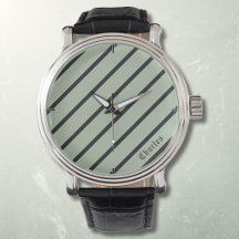 Diagonal striped black on green classic