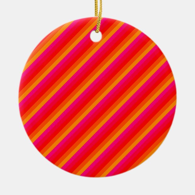 Diagonal Stripes 02 Ceramic Tree Decoration (Front)