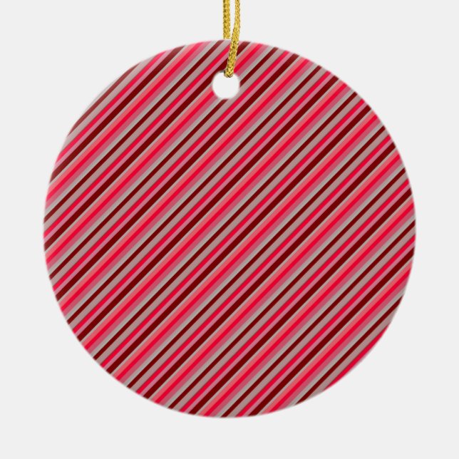 Diagonal Stripes 05 Ceramic Tree Decoration (Front)