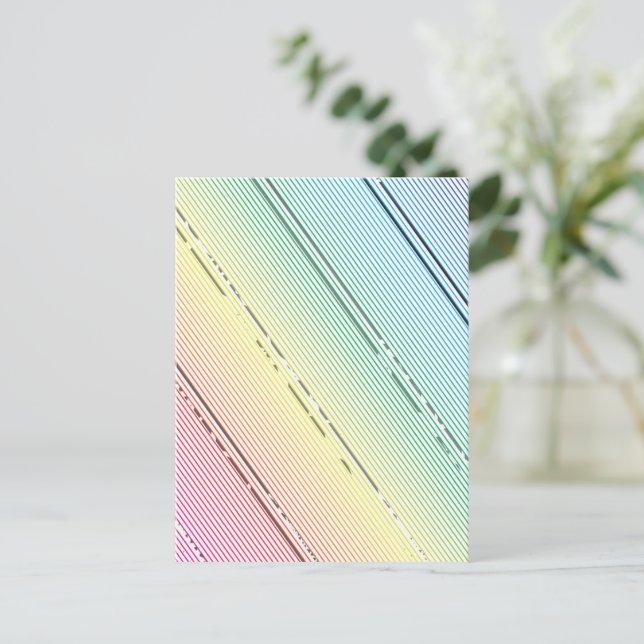 Diagonal stripes background 10 holiday postcard (Standing Front)