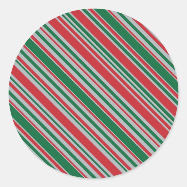 Diagonal stripes background classic round sticker (Front)