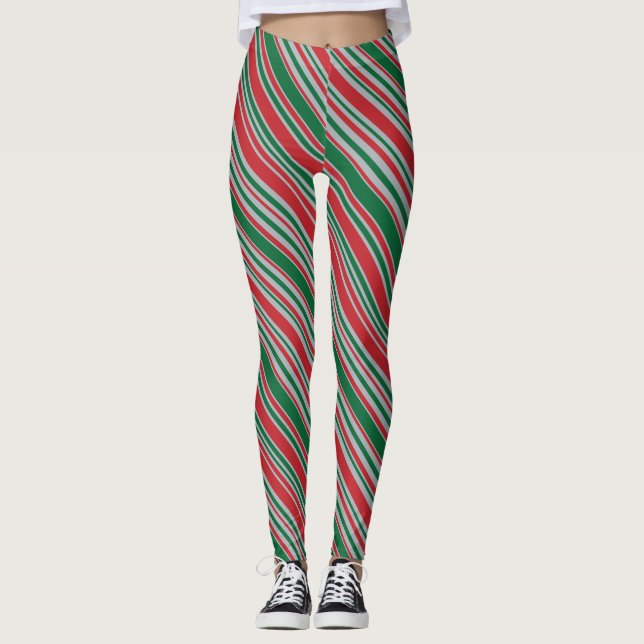 Diagonal stripes background leggings (Front)
