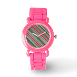 Diagonal stripes background watch