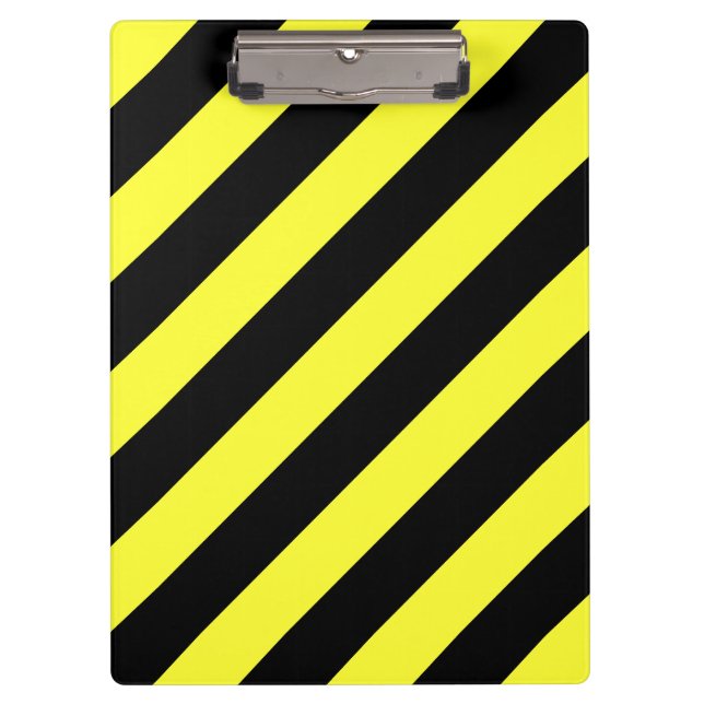 diagonal stripes black and yellow clipboard (Front)