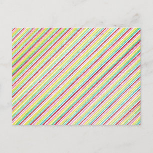 Diagonal Stripes Colourful Postcards
