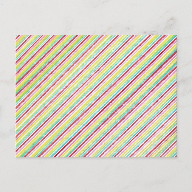 Diagonal Stripes Colourful Postcards (Front)