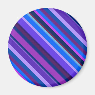 Diagonal stripes in blue and purple magnet