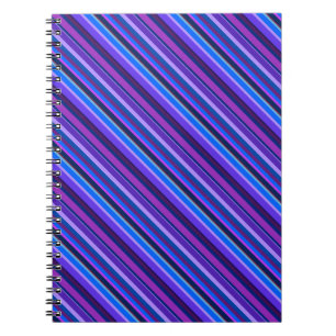 Diagonal stripes in blue and purple notebook