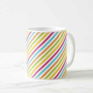 Diagonal stripes in vibrant colors coffee mug