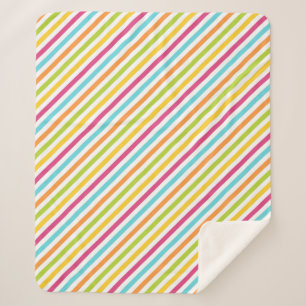 Diagonal stripes in vibrant colors sherpa blanket