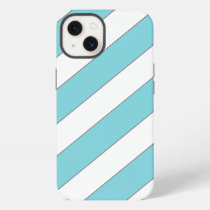 diagonal stripes light blue iPhone case