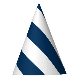 Diagonal Stripes: Navy Blue Party Hat