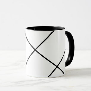 Diagonal Stripes On Black and White Mug