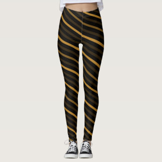 Diagonal Stripes - Orange Leggings