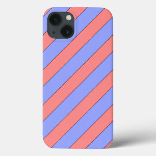 diagonal stripes pink and purple iPhone 13 case