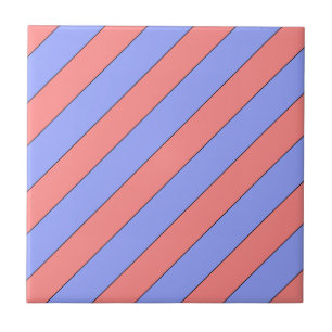 diagonal stripes pink and purple ceramic tile